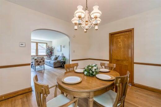 Dining room after staging