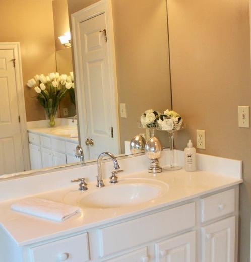 staged bathroom vanity
