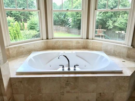 bathtub area before staging