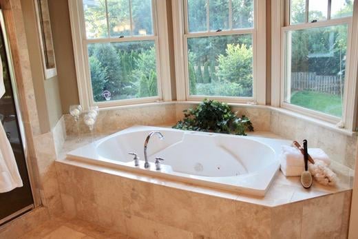 bathtub area after staging