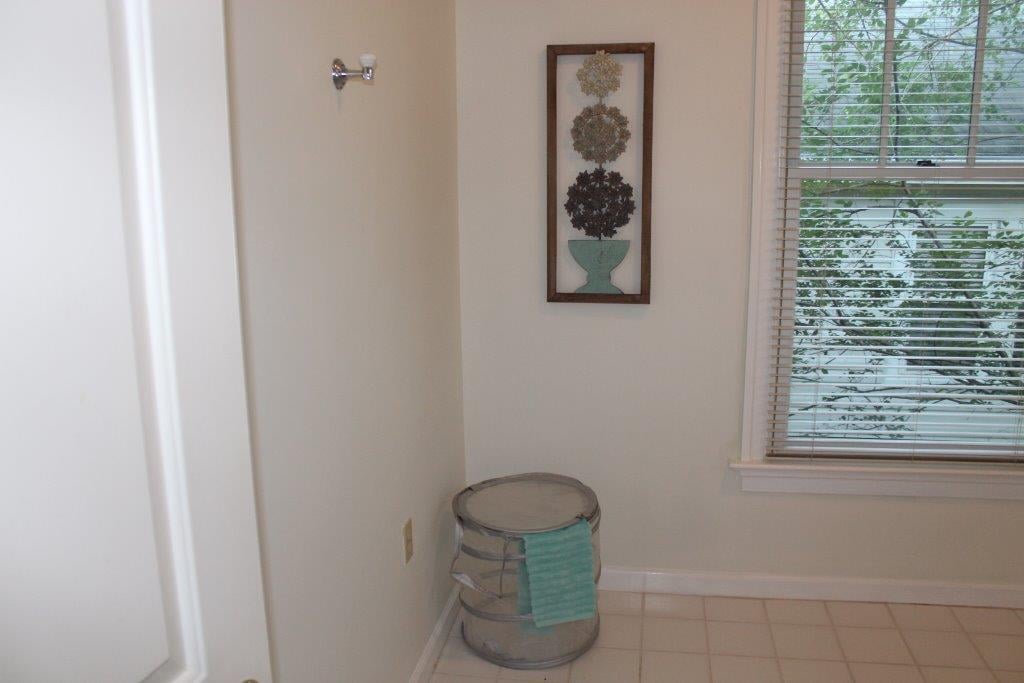 staging in corner of bath